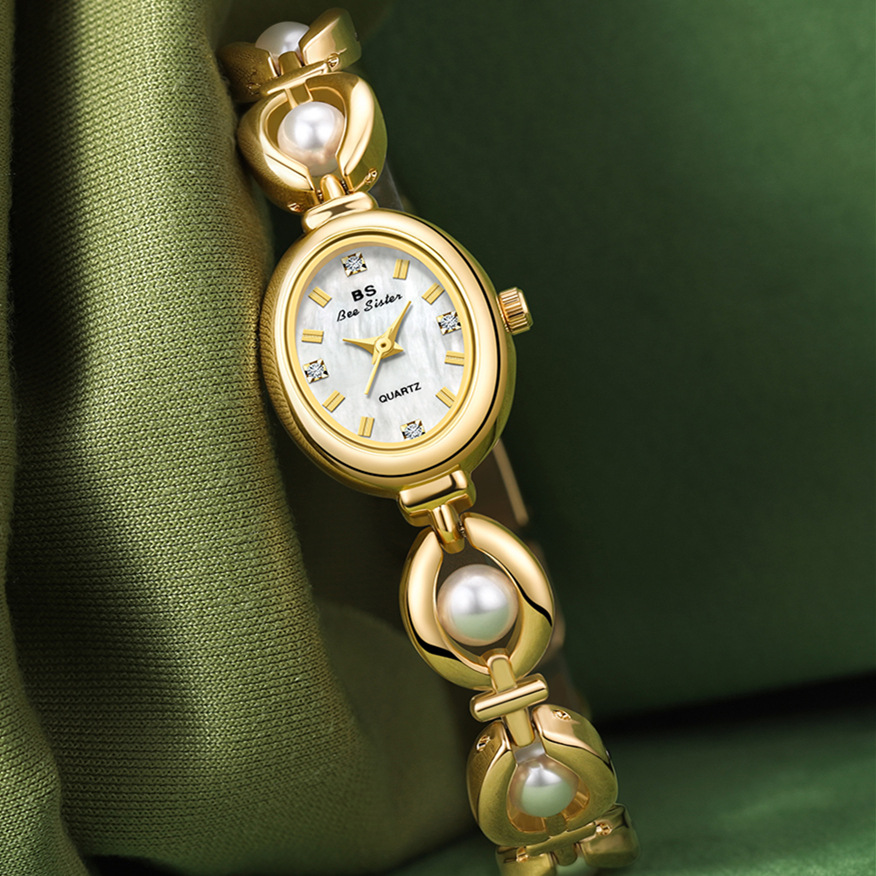 Jewelry And Watches Luxury Brand - BS นาฬิกาผู้หญิงแบรนด์สไตล์ญี่ปุ่นหรูหราเรียบง่ายสร้อยข้อมือมุกเครื่องประดับกันน้ำหญิงแฟชั่นนาฬิกานาฬิกาของขวัญ