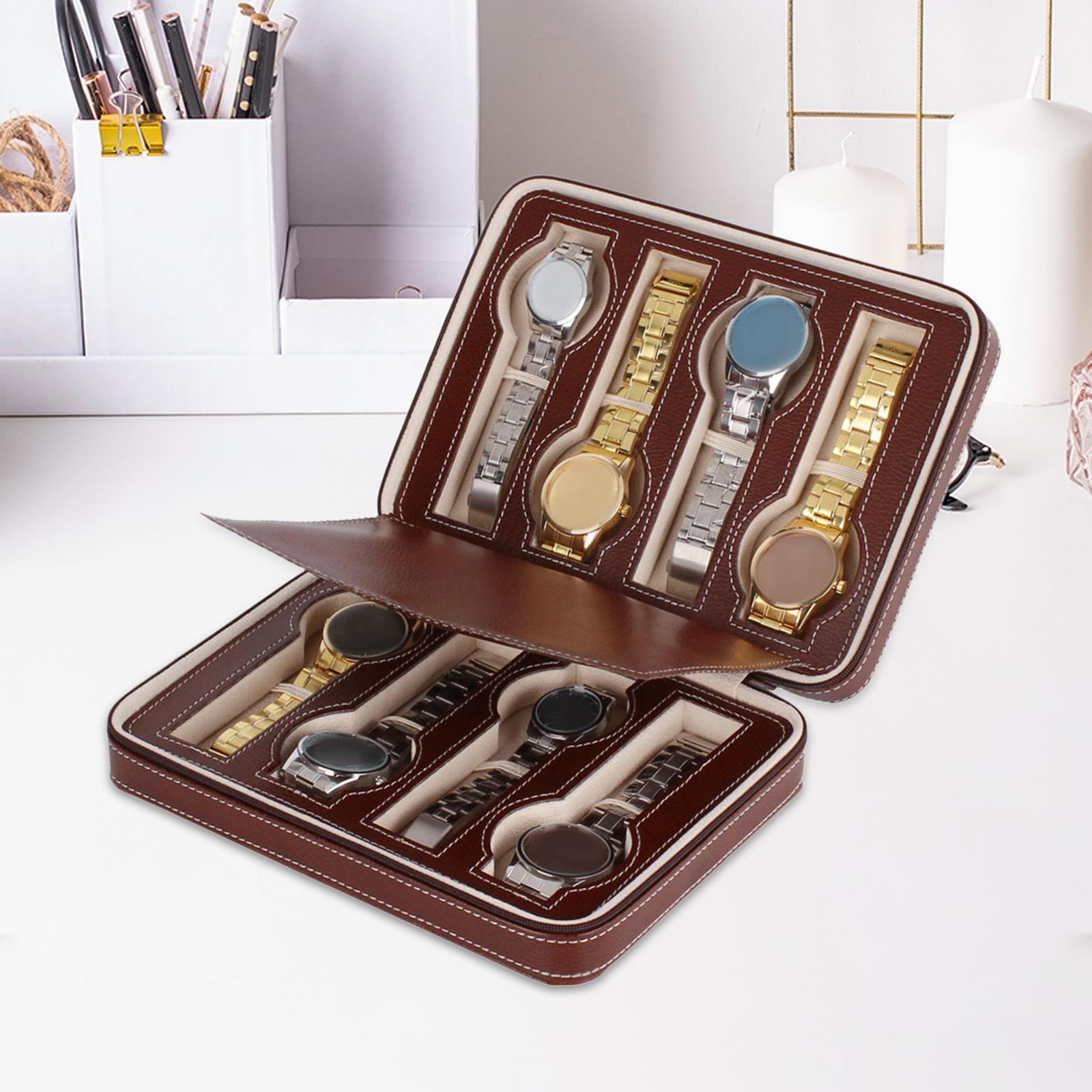 Jewelry Box That Holds Watches - กล่องใส่นาฬิกา กล่องเก็บนาฬิกา กล่องใส่นาฬิกาสำหรับเล่นกีฬา ใส่นาฬิกาได้ 8 เรือน