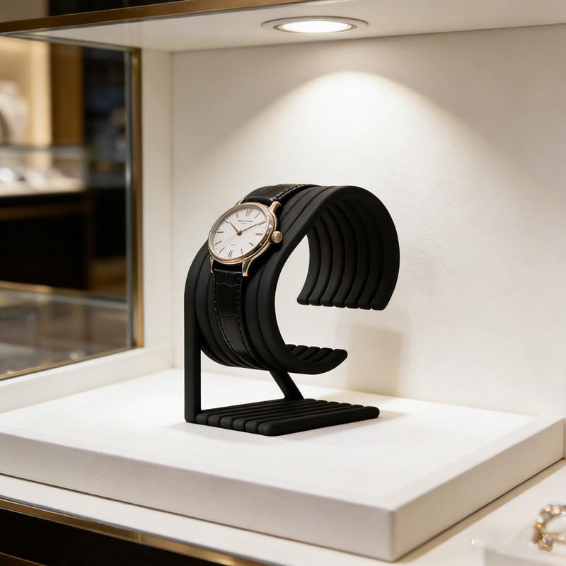 Jewelry Or Watches - แท่นวางนาฬิกากำมะหยี่สำหรับนาฬิกา 3 เรือน ฐานจัดระเบียบเครื่องประดับอย่างหรูหราสำหรับโต๊ะทำงานหรือตกแต่งห้องนอน