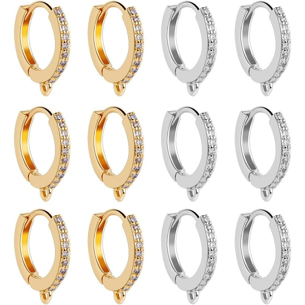 Hoop Earrings - 1 กล่อง 12 ชิ้นรอบ Leverback ตะขอ
