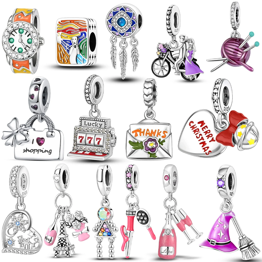 Fine Jewelry Watches Women - Original ซองจดหมายหัวใจเกล็ดหิมะนาฬิกา Magic หมวก 925 ลูกปัดเงิน
