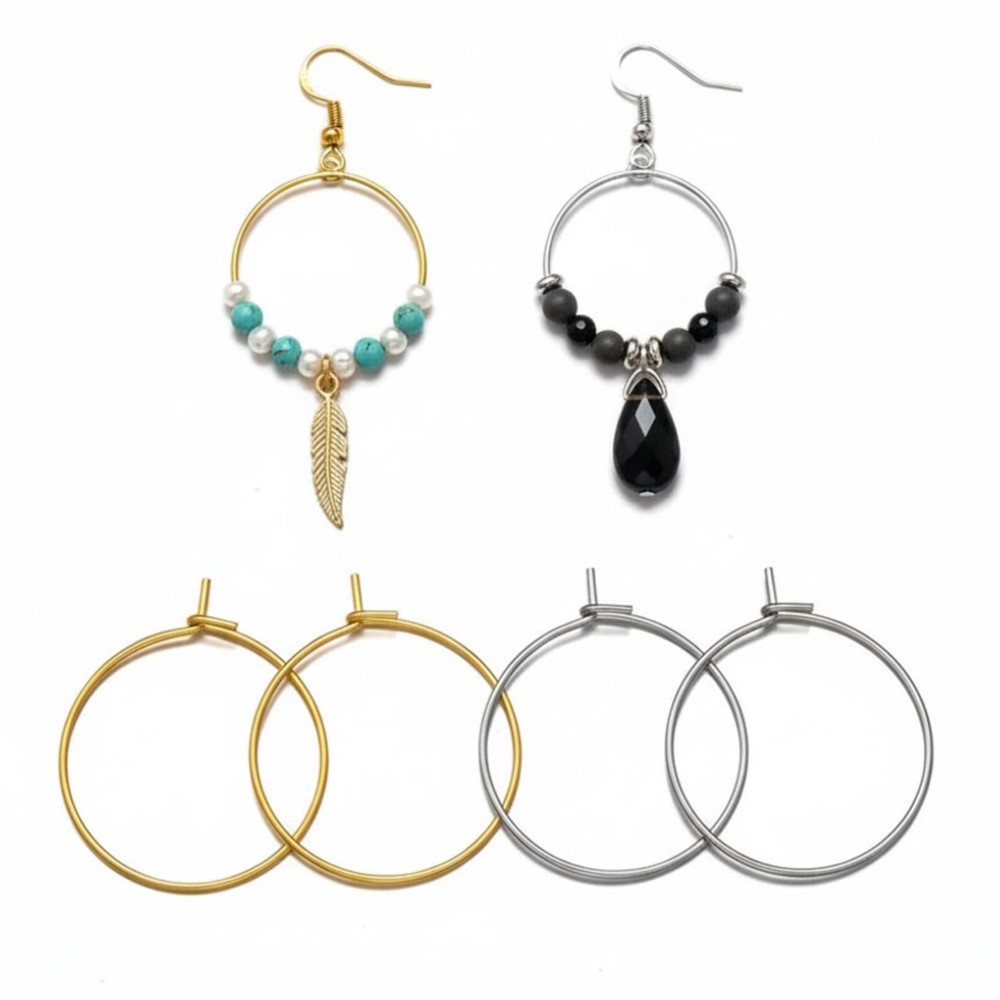 Hoop Earrings - ต่างหูห่วงสแตนเลส 316 สีทอง/เงิน ขนาด 15 20