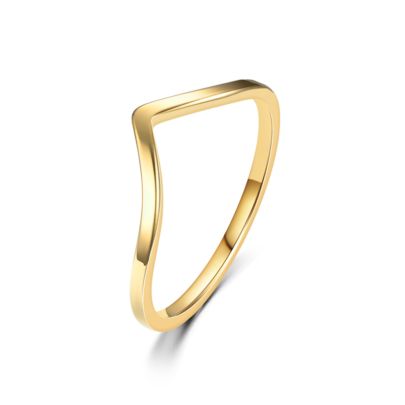 Minimalist Ring Stackable - แหวนรูปตัววีแบบมินิมอล ดีไซน์ลายเชฟรอน แหวนสแตนเลสบางๆ สำหรับผู้หญิง เครื่องประดับแฟชั่น แหวนหมั้น
