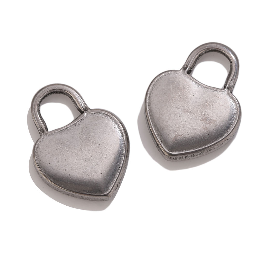 Moon Star Earrings - จี้สแตนเลส 304L รูปหัวใจ 5/10 ชิ้น สำหรับทำสร้อยคอ