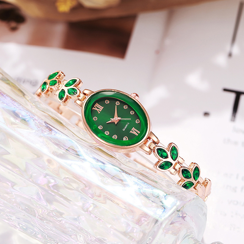 Jewelry Clasp Watches - นาฬิกาข้อมือควอตซ์สีโรสโกลด์สำหรับผู้หญิง KAIRIS พร้อมสายสร้อยข้อมือคริสตัลลายดอกไม้ หรูหรา สง่างาม แฟชั่น