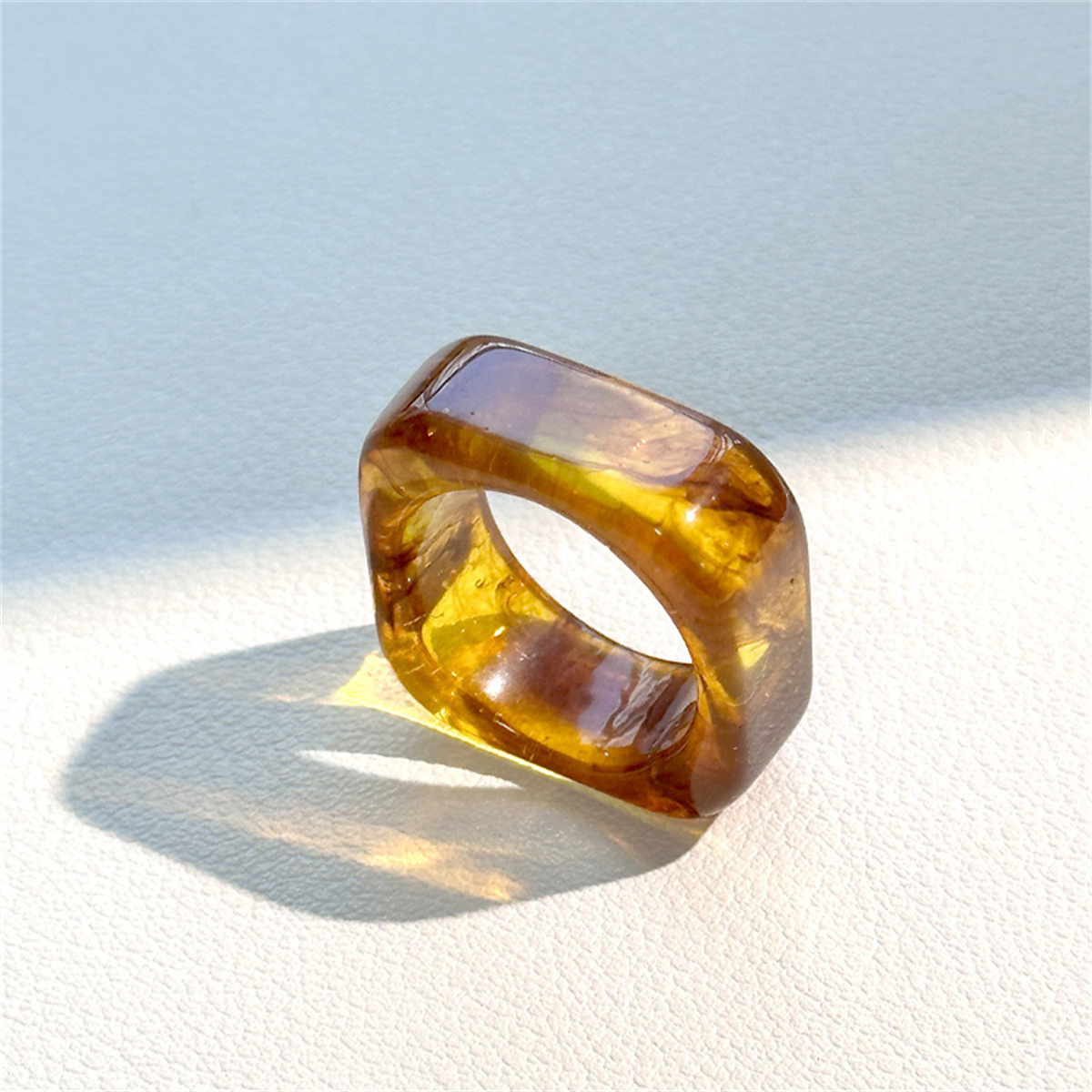 Minimalist Ring Stackable - แหวนเรซิ่นทรงสี่เหลี่ยม แหวนอะคริลิกสวยงาม แหวนผู้หญิงน่ารัก แหวนซ้อนกันได้ เครื่องประดับมินิมอล แหวนตกแต่งนิ้ว