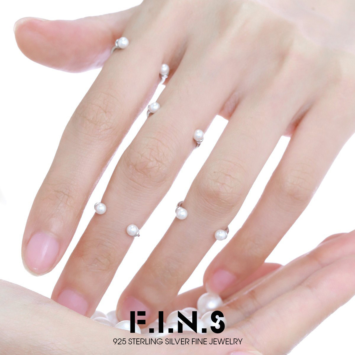Minimalist Ring Stackable - F.I.N.S Minimalist 925 เงินสเตอร์ลิงแหวน INS แฟชั่นขนาดเล็กเปิด