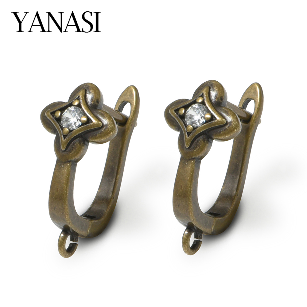 Hoop Earrings - ใหม่ 1 คู่ต่างหูทองเหลืองโบราณตะขอเกี่ยวสำหรับ DIY ผู้หญิงเครื่องประดับทำอุปกรณ์เสริมขายส่ง