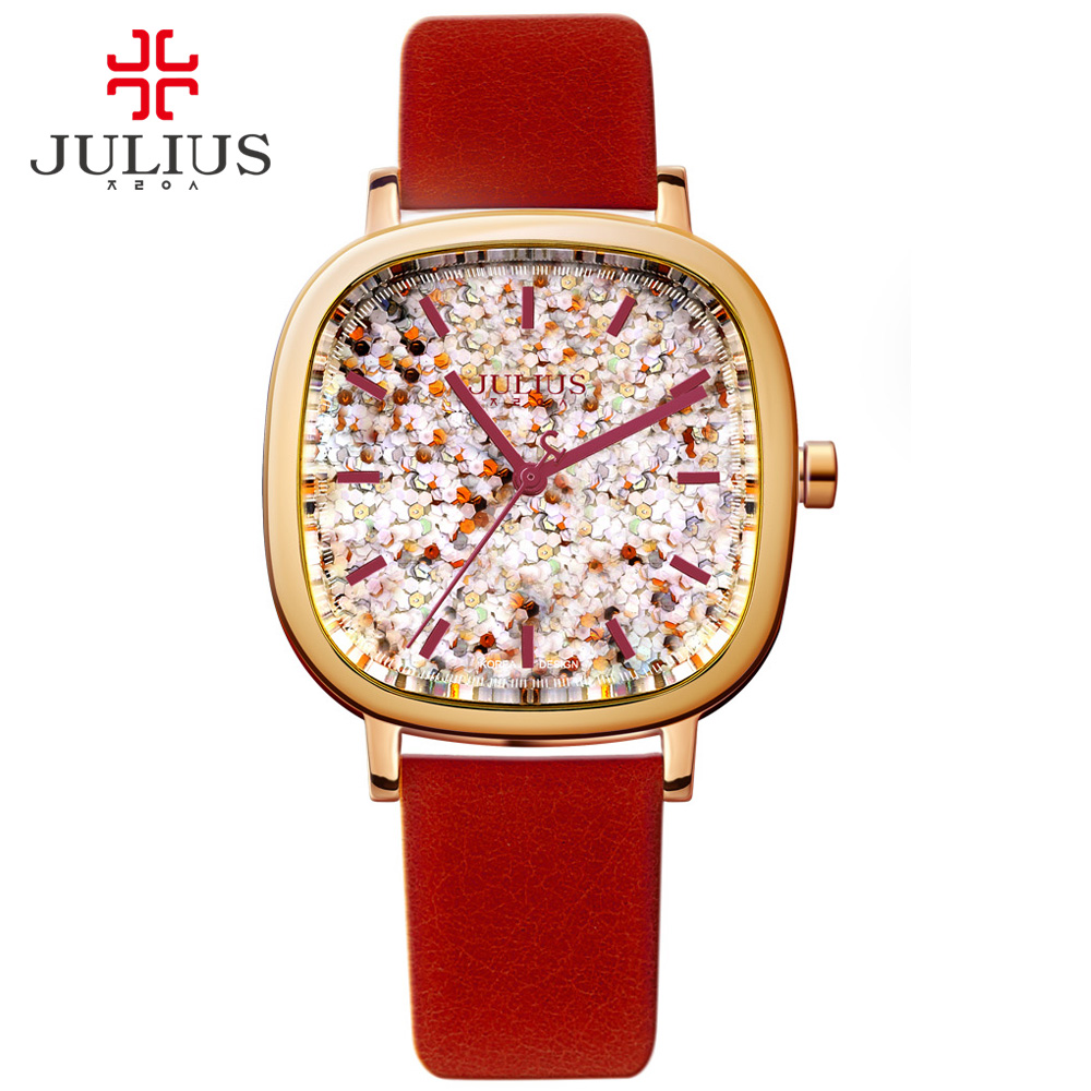 Jewelry And Watches Luxury Brand - JULIUS นาฬิกาผู้หญิงหรูหราแบรนด์โลโก้สแควร์วัยรุ่นนาฬิกาข้อมือสายหนังเกาหลี Designer นาฬิกาข้อมือเครื่องประดับ JA-889