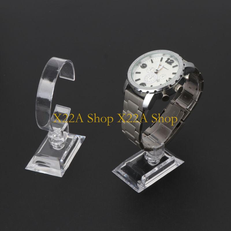 Jewelry Or Watches - ที่ไม่ซ้ำกันCรูปร่างนาฬิกาข้อมือเครื่องประดับยืนแสดงนาฬิกาโปร่งใสRack Stretchieกำไลข้อมือขาตั้งจอแสดงผลสำหรับHomeหรือShop