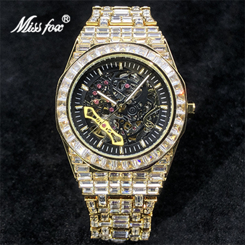 Jewelry And Watches Luxury Brand - นาฬิกากลไกสำหรับผู้ชายแบรนด์ missfox สุดหรูนาฬิกาสแตนเลสสตีลเรืองแสงอัตโนมัติหรูหราสำหรับผู้ชายเครื่องประดับ Relógio Masculino