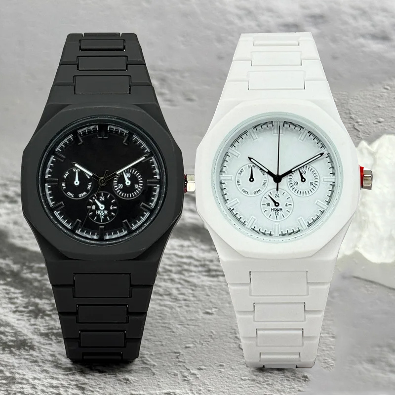 Jewelry Inspired Watches - แบรนด์ที่มีชื่อเสียงนาฬิกาข้อมือแฟชั่นผู้หญิงสามตาปลอม นาฬิกาควอตซ์ สายพลาสติก นาฬิกาข้อมือสุภาพสตรี นาฬิกาหรูหรา