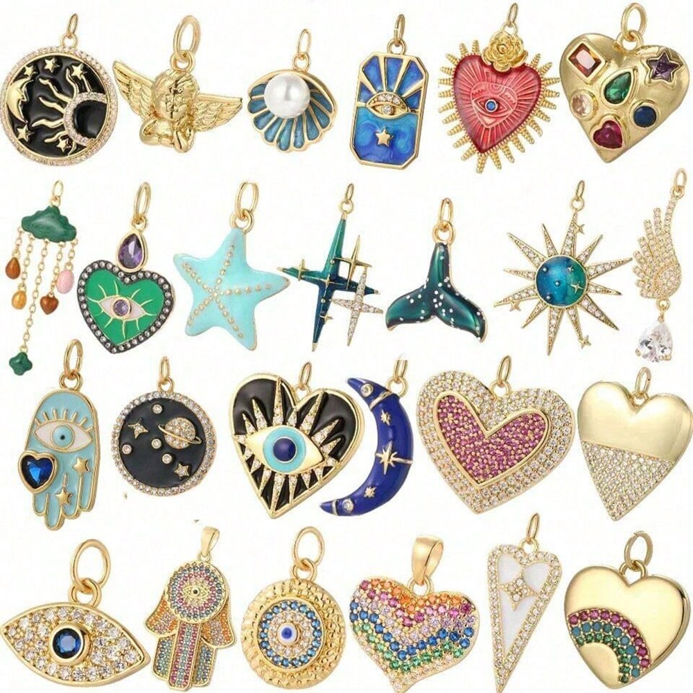 จี้รูปหัวใจเคลือบเซอร์คอนทองแด - Moon Star Earrings บทวิจารณ์และราคา
