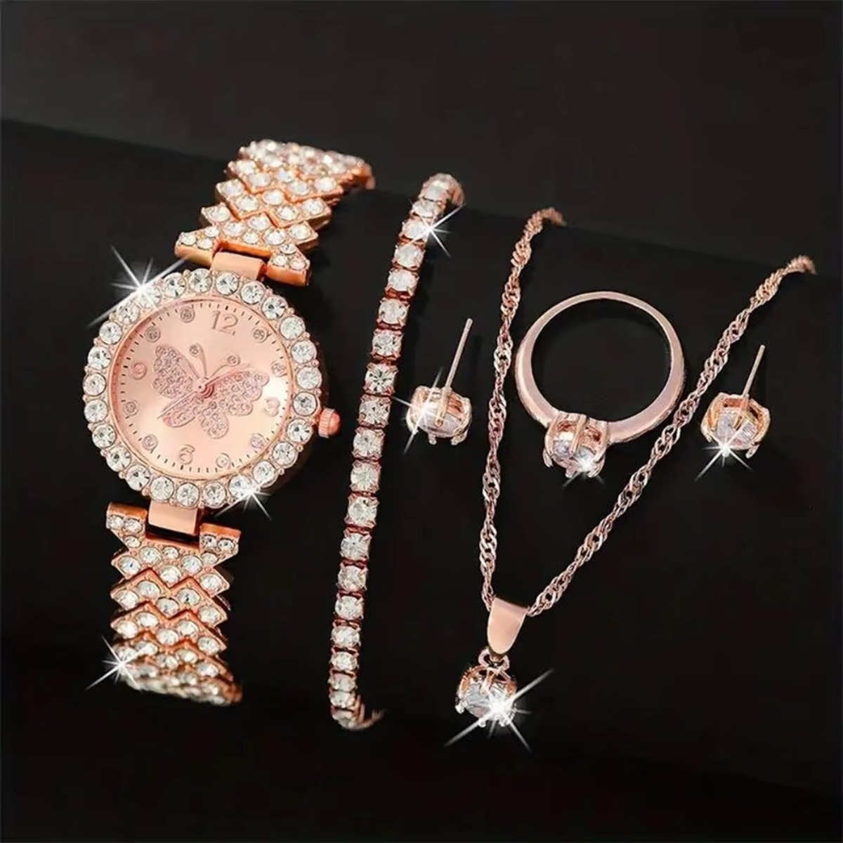 6 ชิ้น/เซ็ตหรูหราไรน์สโตนผีเสื - Jewelry Clasp Watches บทวิจารณ์และราคา