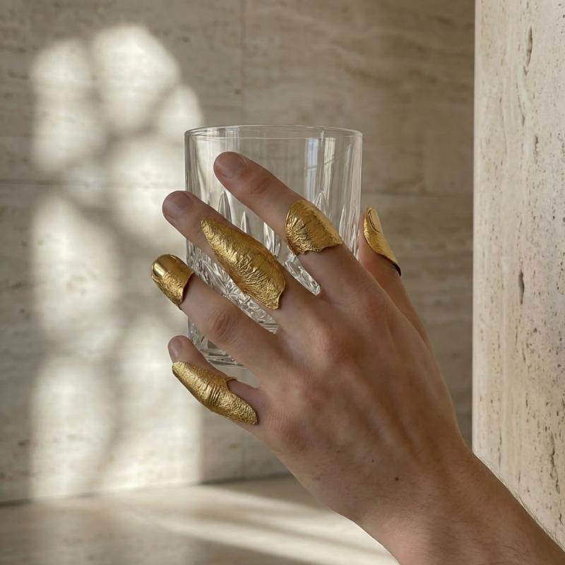 ชุดแหวนนิ้วลายไม่สม่ำเสมอ 1/5  - Minimalist Ring Stackable บทวิจารณ์และราคา