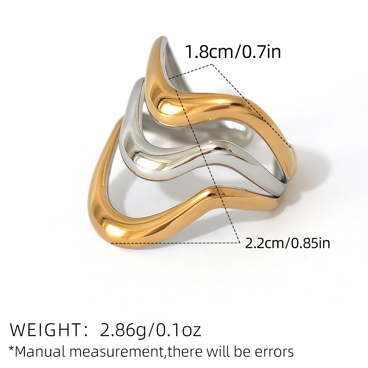แหวนเรขาคณิตสองสีแบบมินิมอล สแ - Minimalist Ring Stackable บทวิจารณ์และราคา