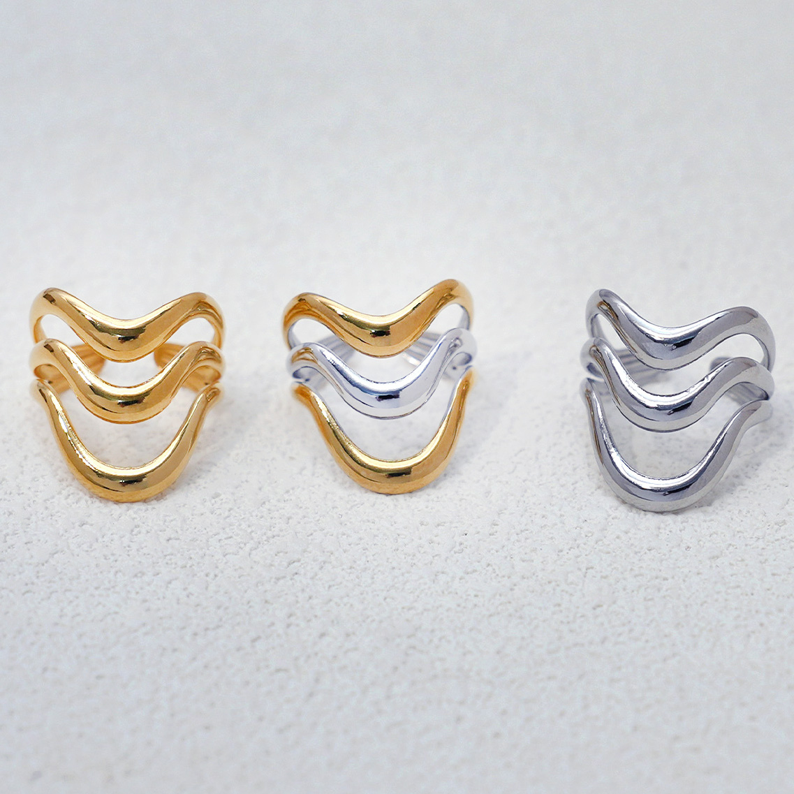 แหวนเรขาคณิตสองสีแบบมินิมอล สแ - Minimalist Ring Stackable บทวิจารณ์และราคา