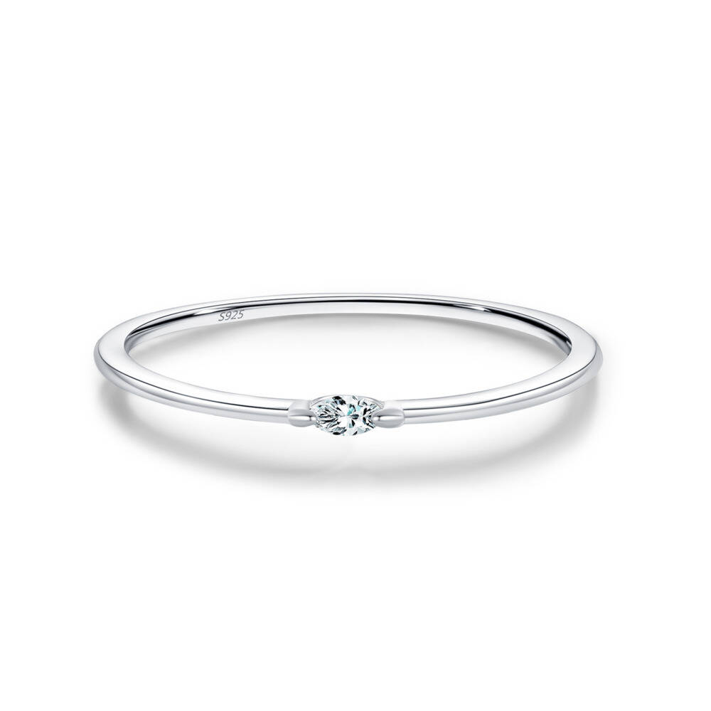 แหวนมอสซาไนต์ทรงมาร์คีส์ ดี วี - Minimalist Ring Stackable บทวิจารณ์และราคา