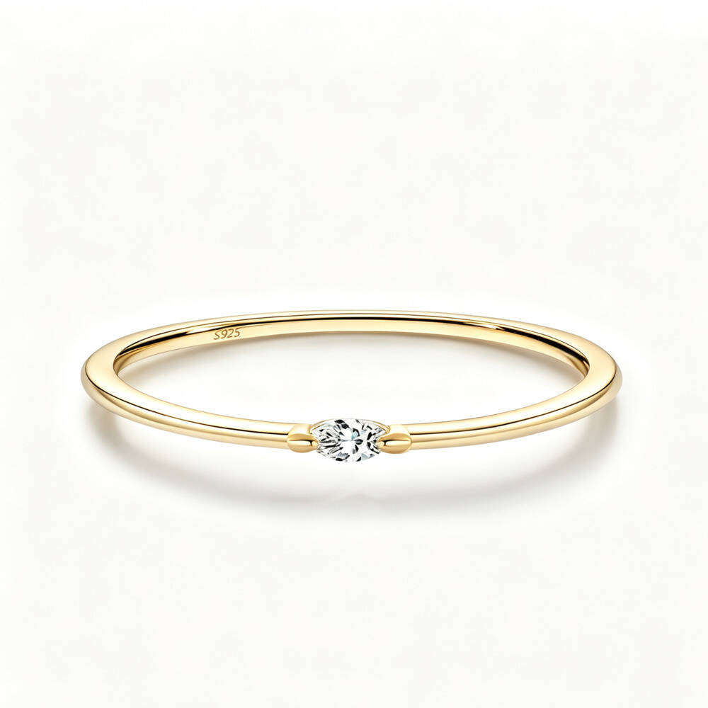 แหวนมอสซาไนต์ทรงมาร์คีส์ ดี วี - Minimalist Ring Stackable บทวิจารณ์และราคา