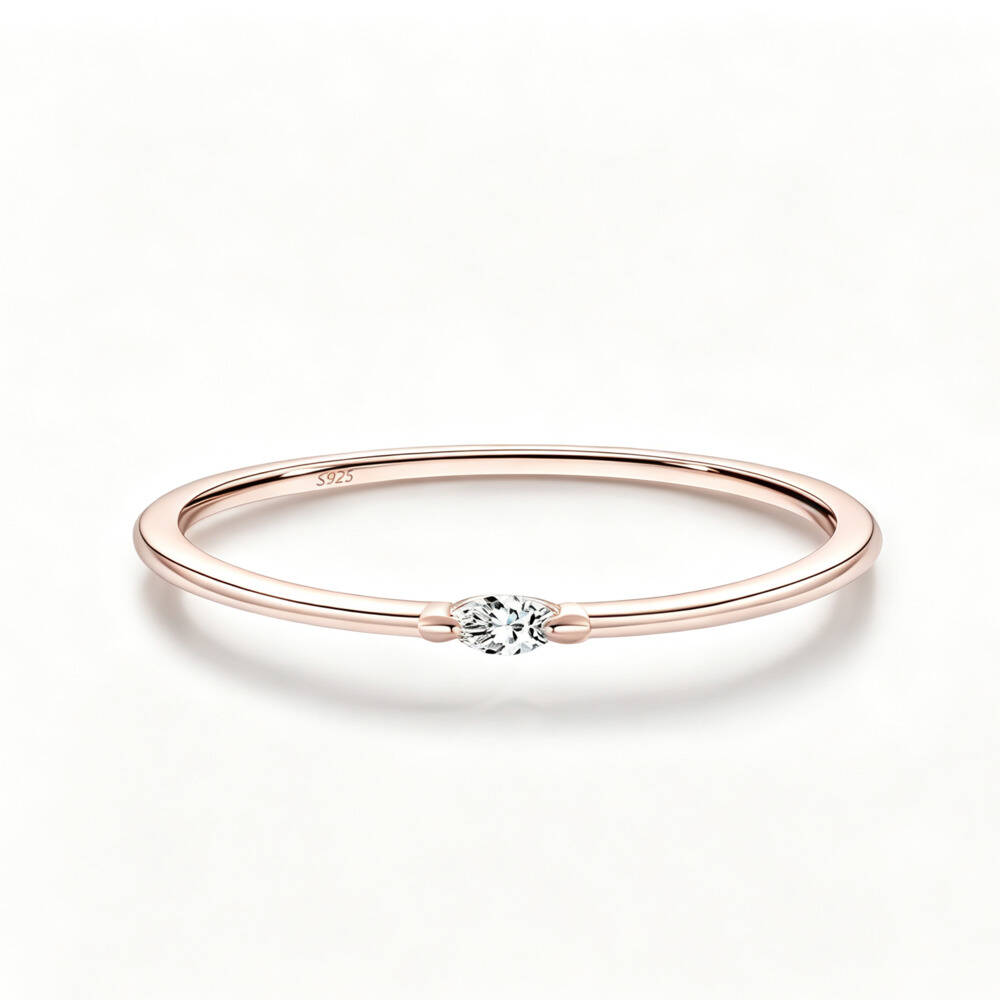 แหวนมอสซาไนต์ทรงมาร์คีส์ ดี วี - Minimalist Ring Stackable บทวิจารณ์และราคา
