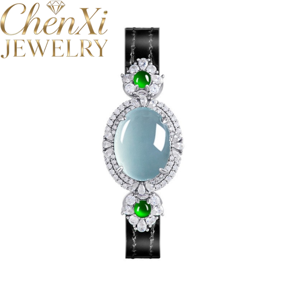 กำไลข้อมือหยกน้ำเงินเกรด A คุณ - Fine Jewelry Watches Women บทวิจารณ์และราคา