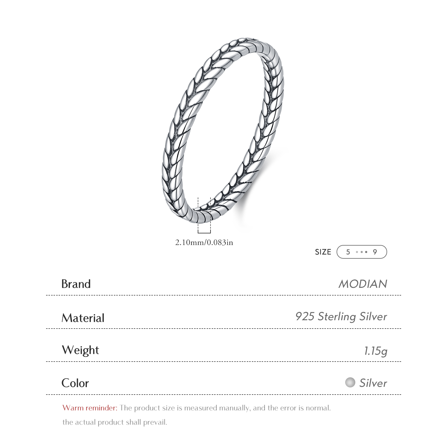 MODIAN 925 เงินสเตอร์ลิง แหวนน - Minimalist Ring Stackable บทวิจารณ์และราคา