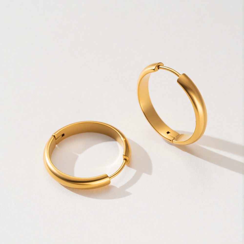 ต่างหูห่วงกลมสแตนเลส 4 ชิ้น เค - Hoop Earrings บทวิจารณ์และราคา