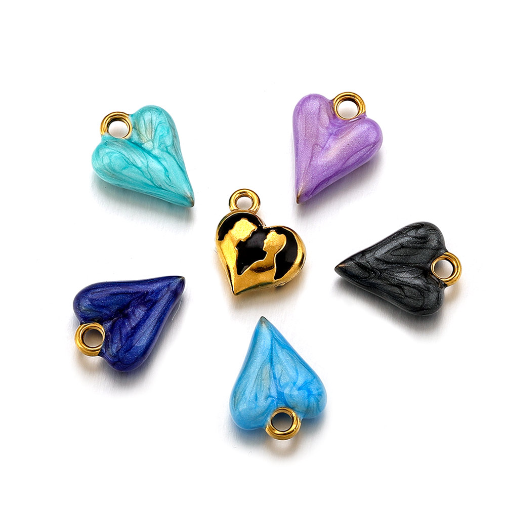 จี้รูปหัวใจเคลือบสีแดงสแตนเลส  - Moon Star Earrings บทวิจารณ์และราคา