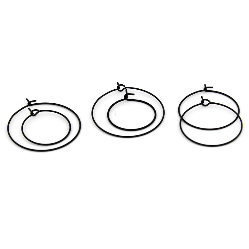 ต่างหูห่วงวงกลมสีดำสแตนเลสขนาด - Hoop Earrings บทวิจารณ์และราคา