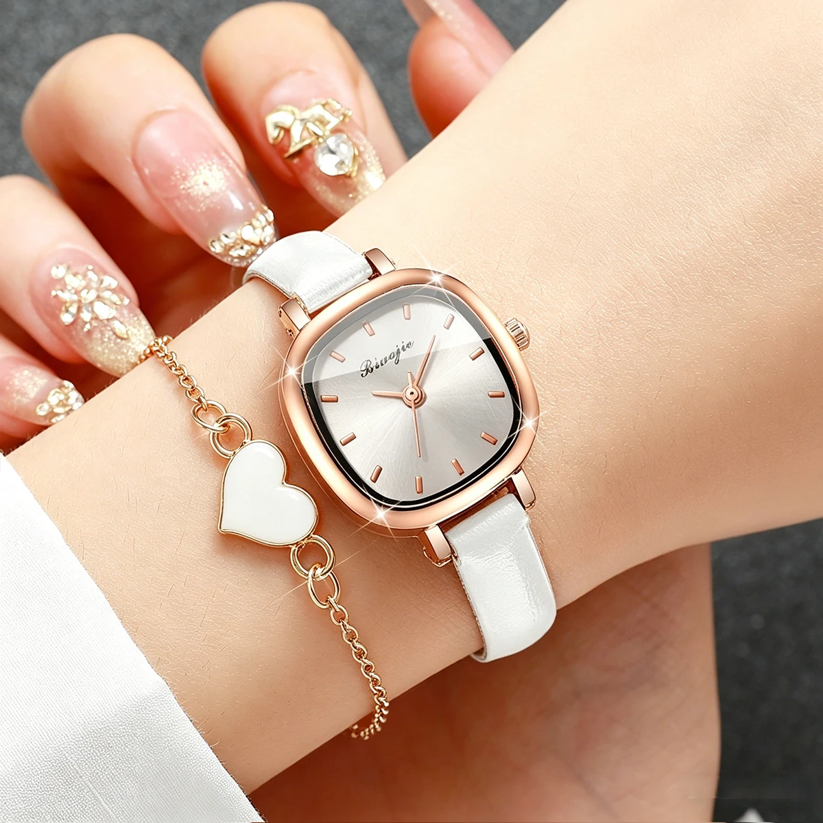 5 ชิ้นแฟชั่นหน้าปัดสี่เหลี่ยมผ - Fine Jewelry Watches Women บทวิจารณ์และราคา