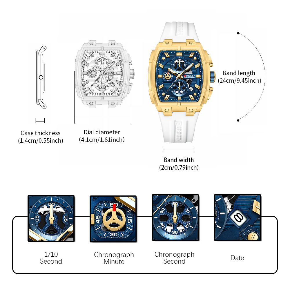 CURREN นาฬิกาวินเทจสุดหรูสำหรั - Jewellery Watch บทวิจารณ์และราคา