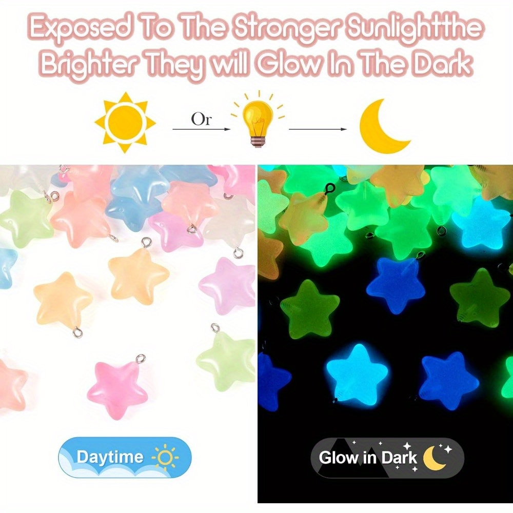 จี้เรซิ่นรูปดาวเรืองแสงหลากสี  - Moon Star Earrings บทวิจารณ์และราคา