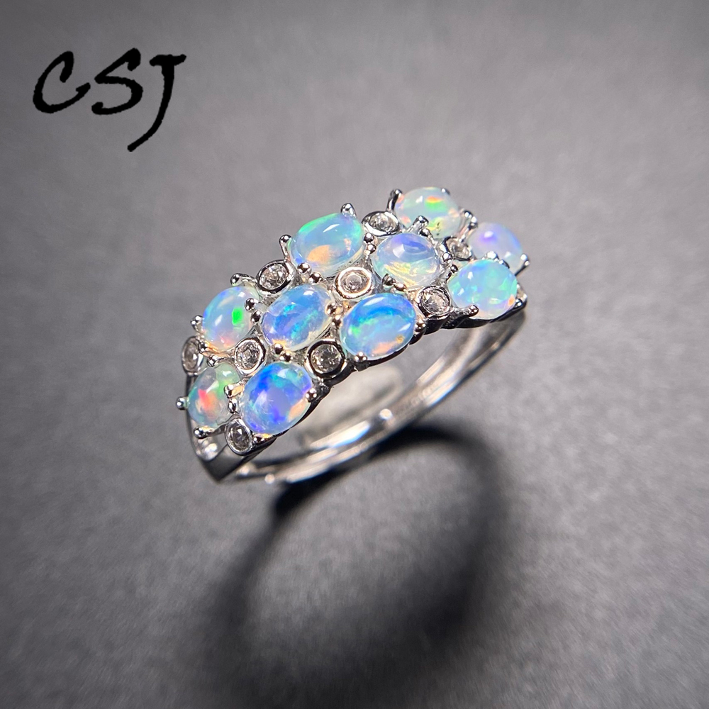 Elegant สีขาวธรรมชาติแหวนโอปอล - Birthstone Ring Set บทวิจารณ์และราคา