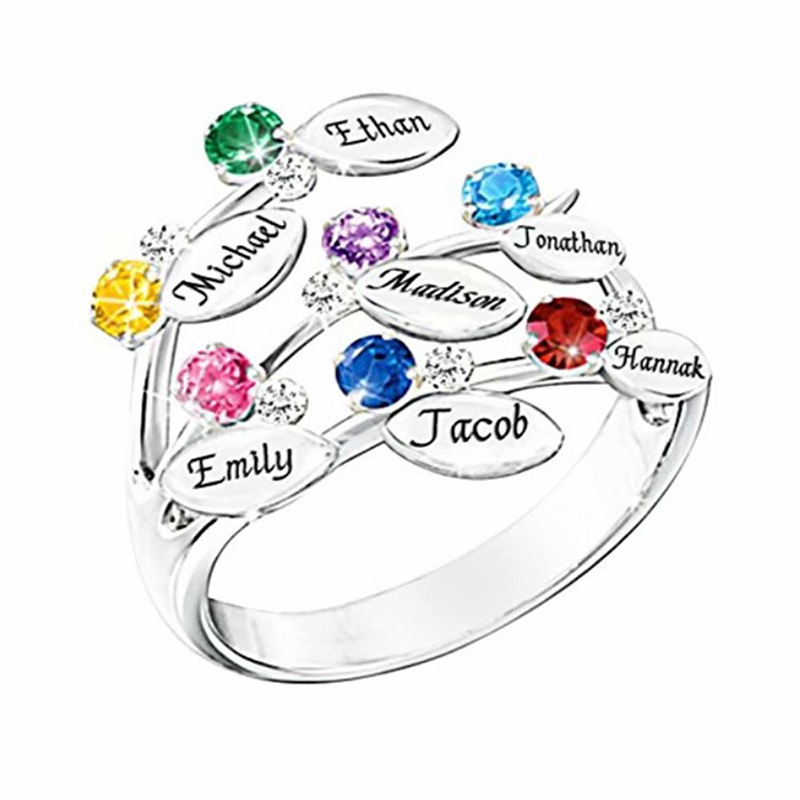 Amxiu CUSTOM 100% 925 แหวนเงิน - Birthstone Ring Set บทวิจารณ์และราคา