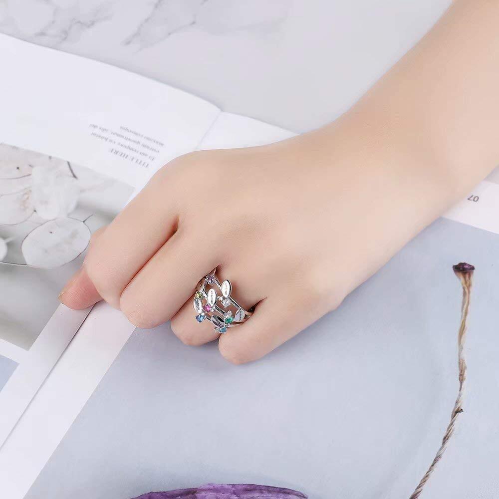 Amxiu CUSTOM 100% 925 แหวนเงิน - Birthstone Ring Set บทวิจารณ์และราคา