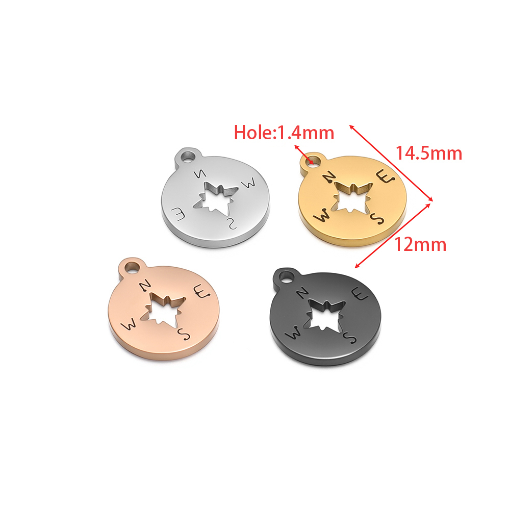 จี้เข็มทิศกลวงสแตนเลสกันน้ำ 5  - Hoop Earrings บทวิจารณ์และราคา