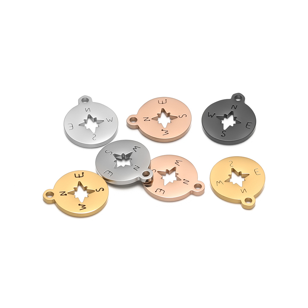 จี้เข็มทิศกลวงสแตนเลสกันน้ำ 5  - Hoop Earrings บทวิจารณ์และราคา