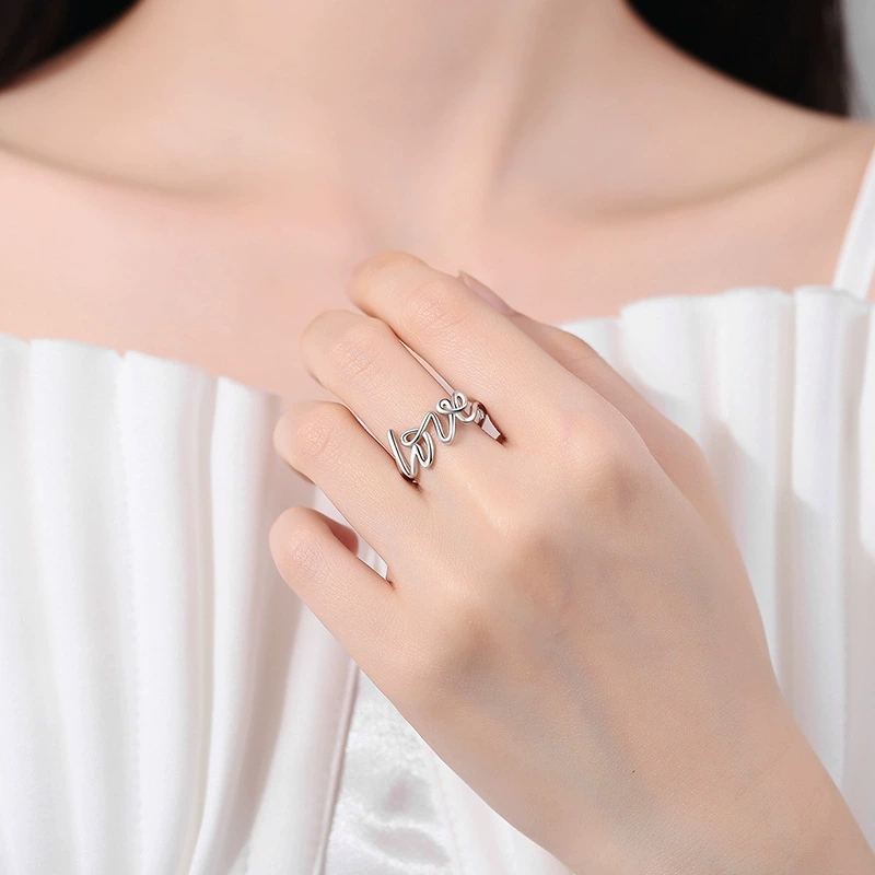 แหวนเปิดรูปตัวอักษร LOVE แบบมิ - Minimalist Ring Stackable บทวิจารณ์และราคา