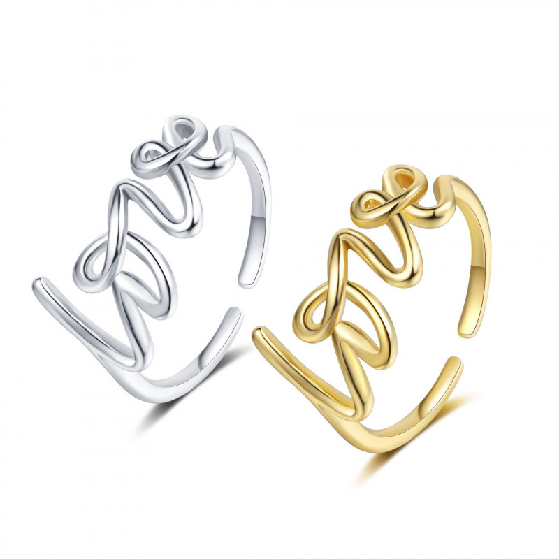 แหวนเปิดรูปตัวอักษร LOVE แบบมิ - Minimalist Ring Stackable บทวิจารณ์และราคา