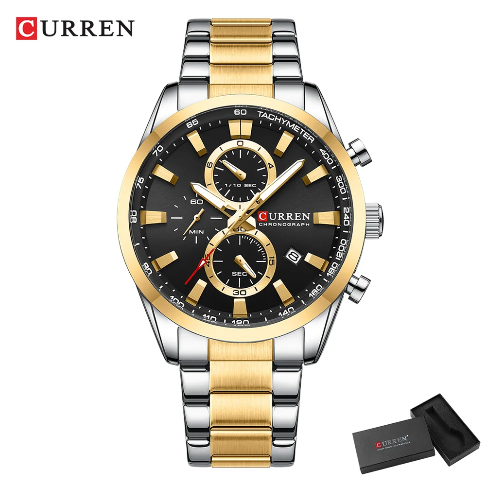 CURREN ลำลองควอตซ์โครโนสปอร์ตน - Jewellery Watch บทวิจารณ์และราคา