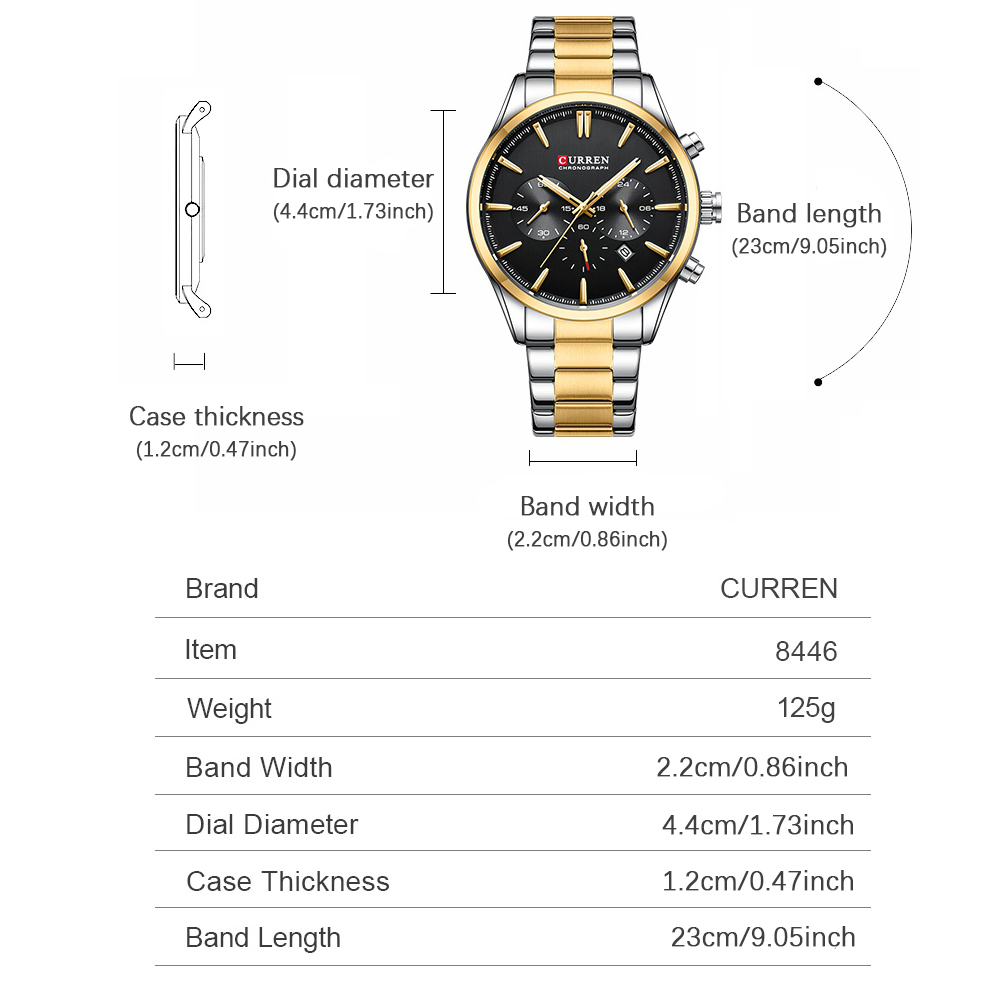 CURREN ลำลองควอตซ์โครโนสปอร์ตน - Jewellery Watch บทวิจารณ์และราคา