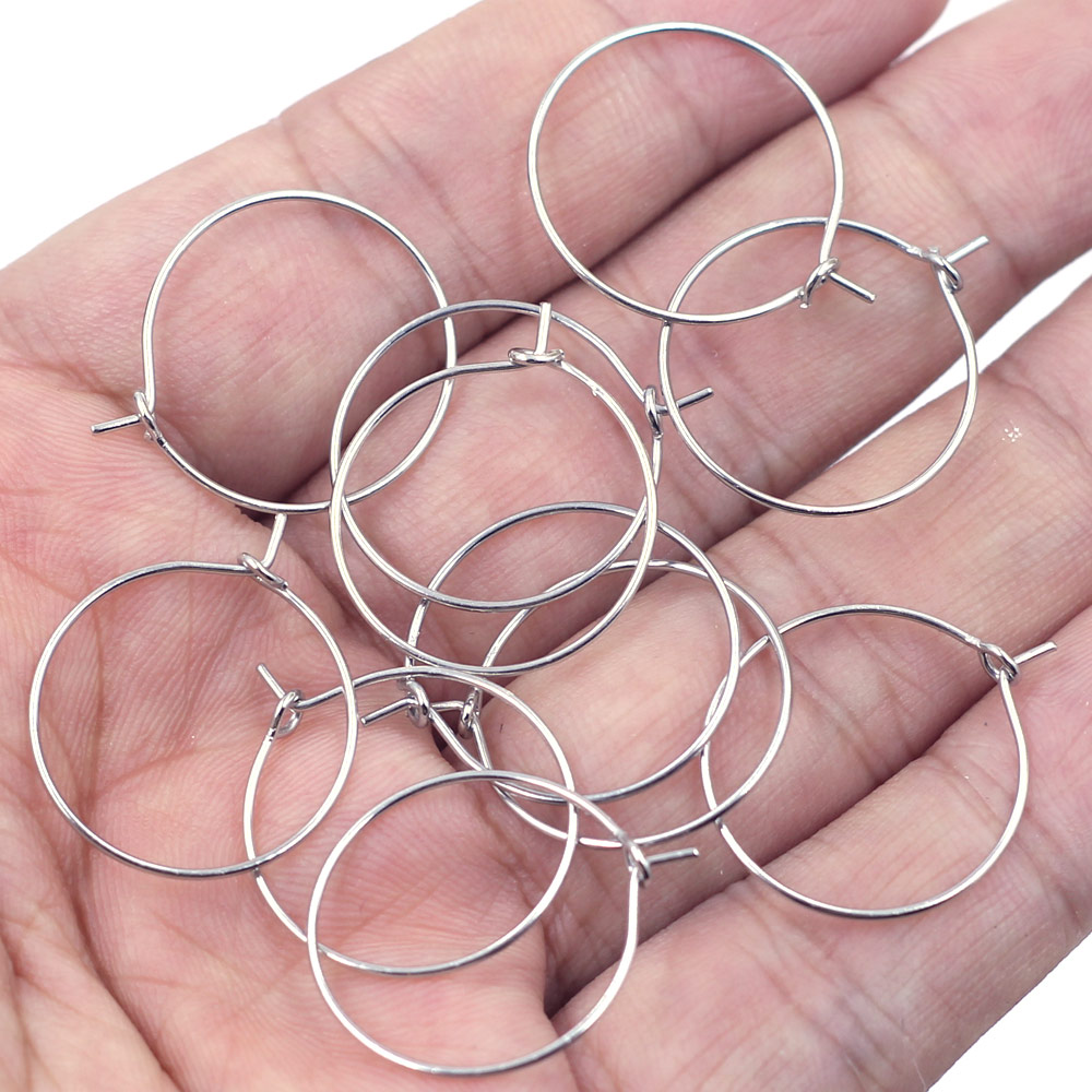 1000 ชิ้น แหวนแก้วไวน์สีเงิน ต - Hoop Earrings บทวิจารณ์และราคา