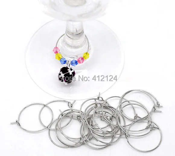 1000 ชิ้น แหวนแก้วไวน์สีเงิน ต - Hoop Earrings บทวิจารณ์และราคา