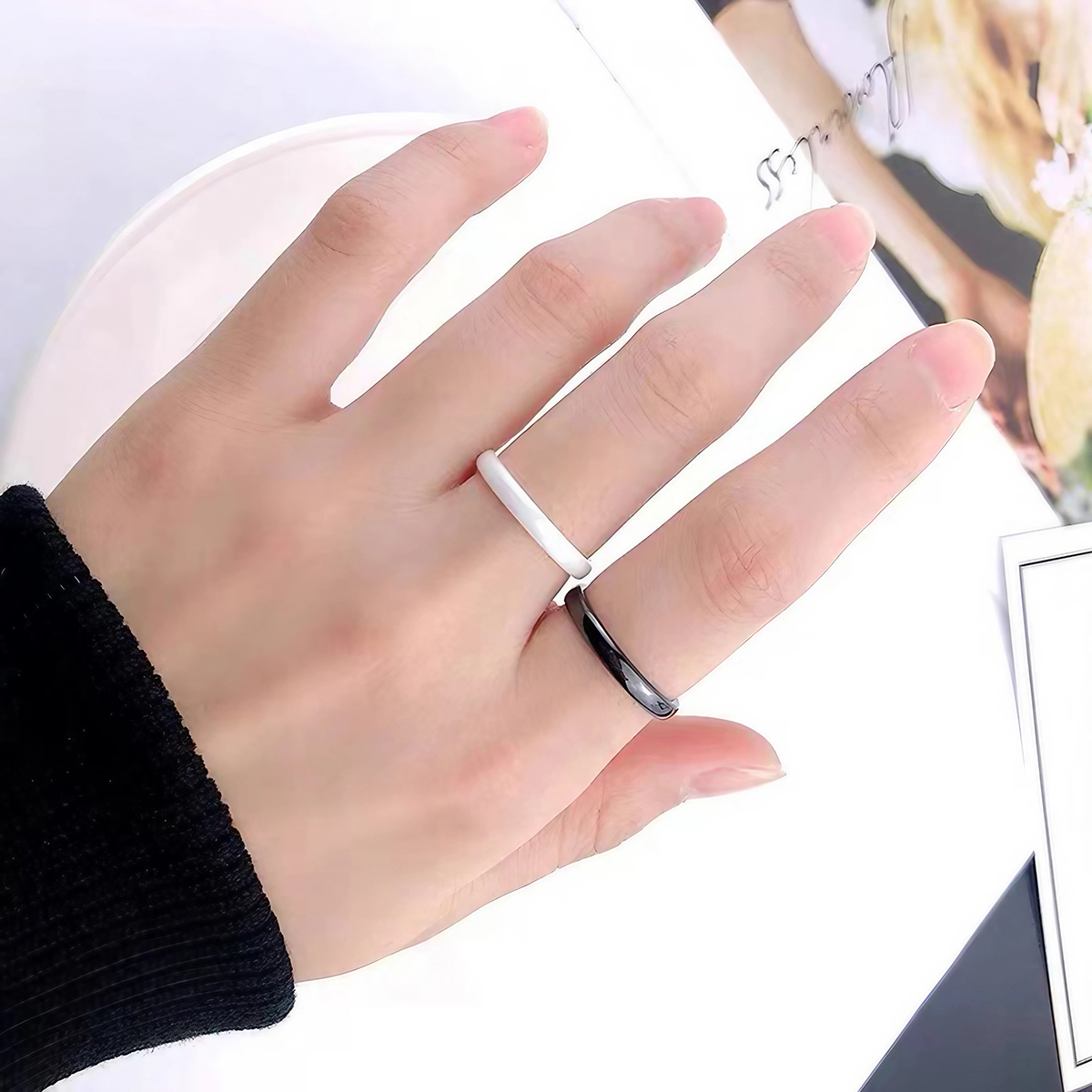 แหวนแต่งงานเซรามิก 3 มม. สำหรั - Minimalist Ring Stackable บทวิจารณ์และราคา