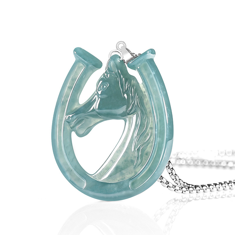 สร้อยคอจี้หยกน้ำเงินธรรมชาติเง - The Jewelry & Watches บทวิจารณ์และราคา