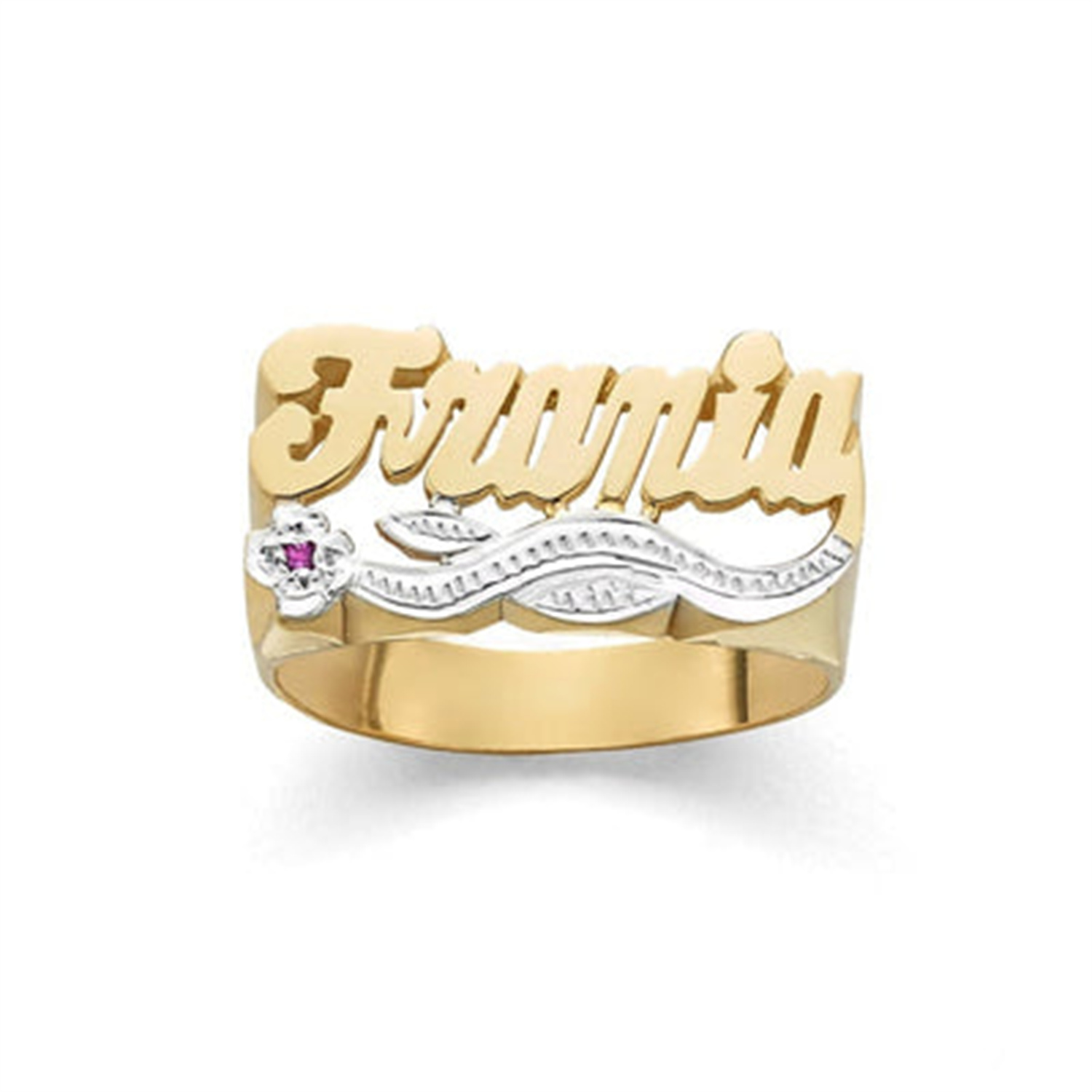 แหวนชื่อ 3 มิติ สองสี แบบกำหนด - Birthstone Ring Set บทวิจารณ์และราคา