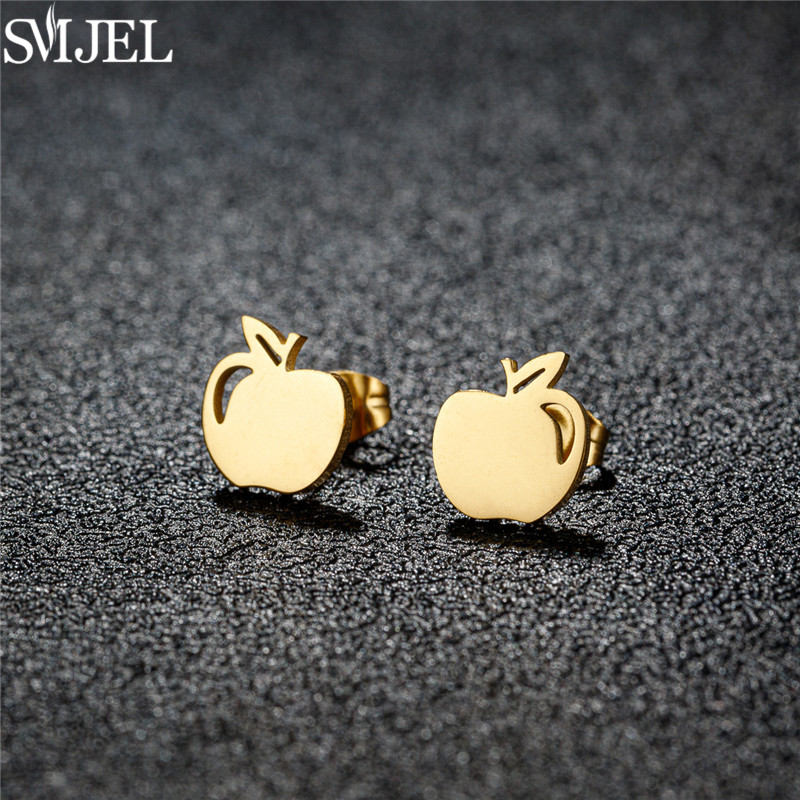 ตลกสแตนเลส Apple สตั๊ดต่างหูผู - Eve Jewelry & Watches Distribuidor Oficial Rolex Buenos Aires บทวิจารณ์และราคา