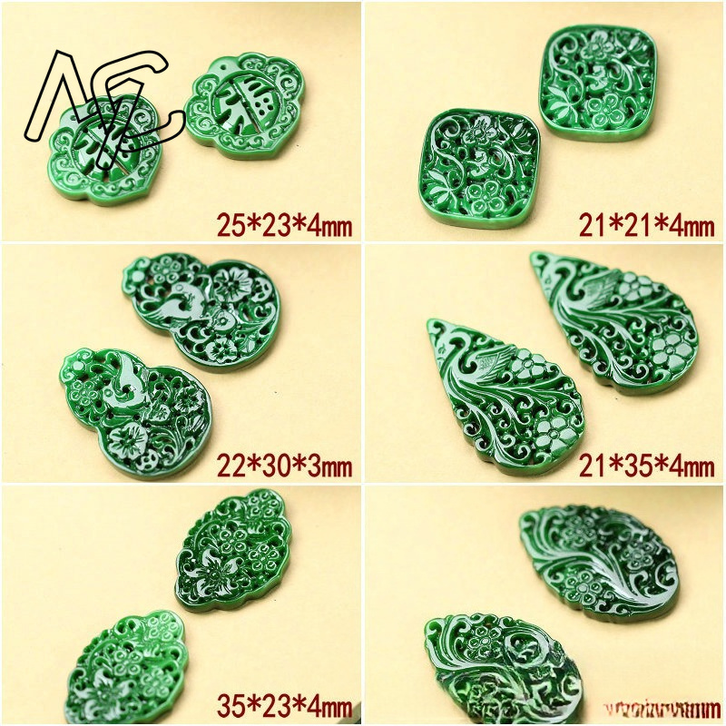 2 ชิ้น DIY หยกเขียวธรรมชาติแบบ - The Jewelry & Watches บทวิจารณ์และราคา
