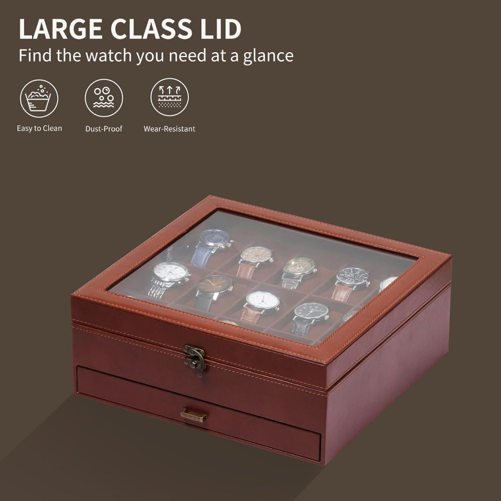 กล่องใส่นาฬิกา 2 ชั้นพร้อมตัวล - Jewelry Box That Holds Watches บทวิจารณ์และราคา