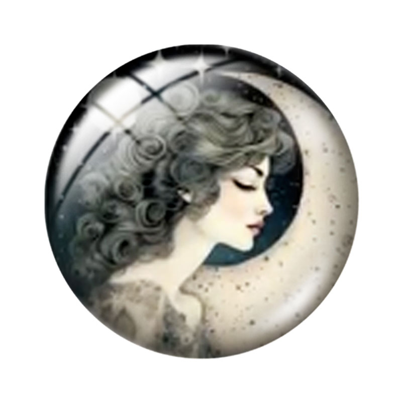 จี้แก้วคาโบชองรูปพระจันทร์และด - Moon Star Earrings บทวิจารณ์และราคา